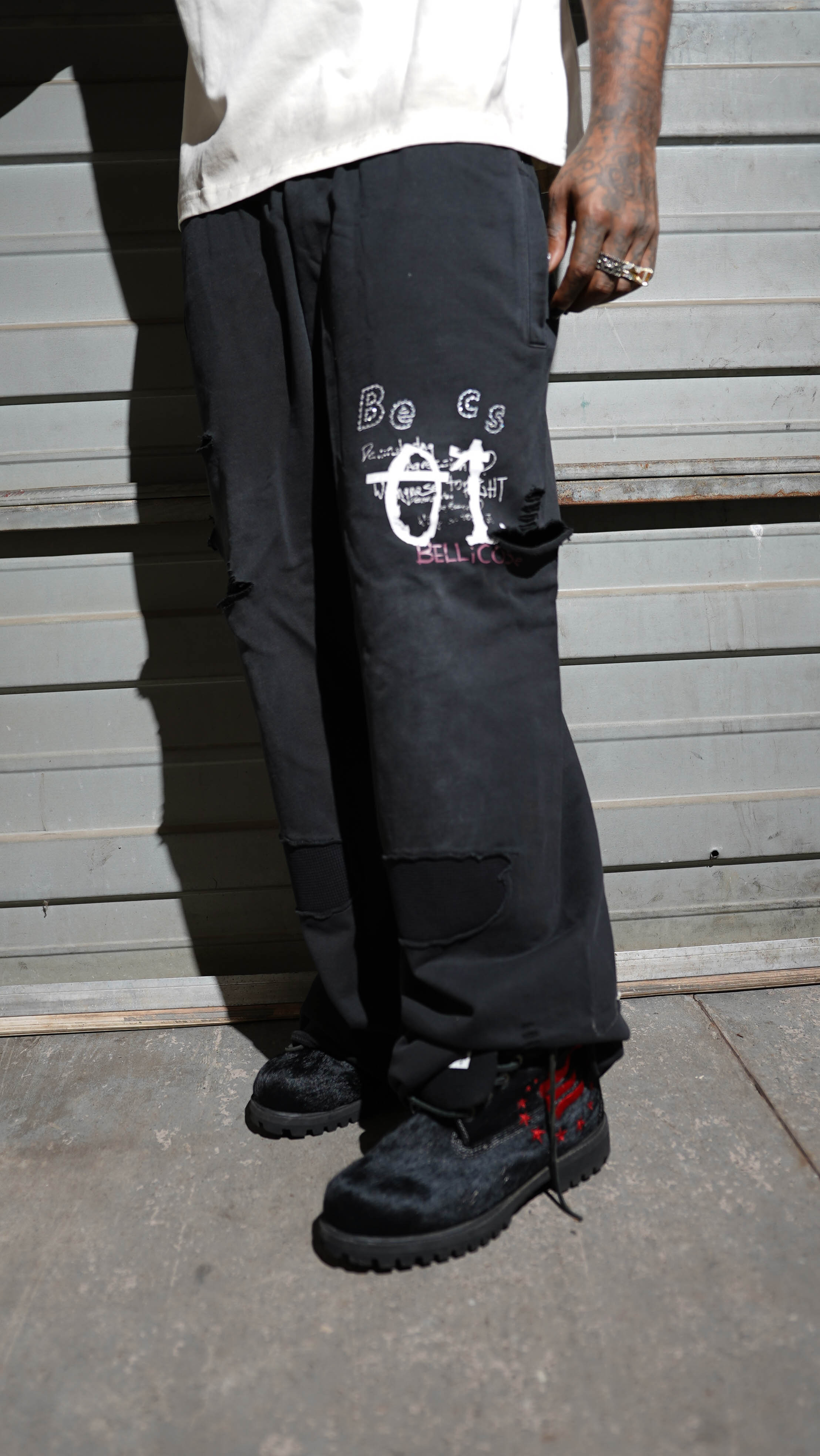 01 RHINESTONE SWEATPANTS